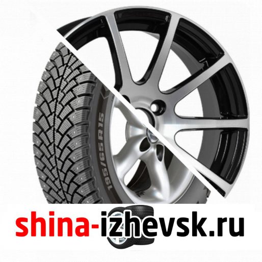Колесо в сборе BF Goodrich G Force Stud 205/55 R16 Q 94 + VENTI 1603 6.5xR16 5×112 ET45 DIA57.1 Глянцевый черный с полированной лицевой частью в Ижевске